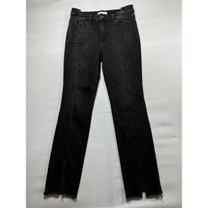 Flying Monkey Women's Notched Waist Straight Leg Black Jeans - Size 30 (32x32)